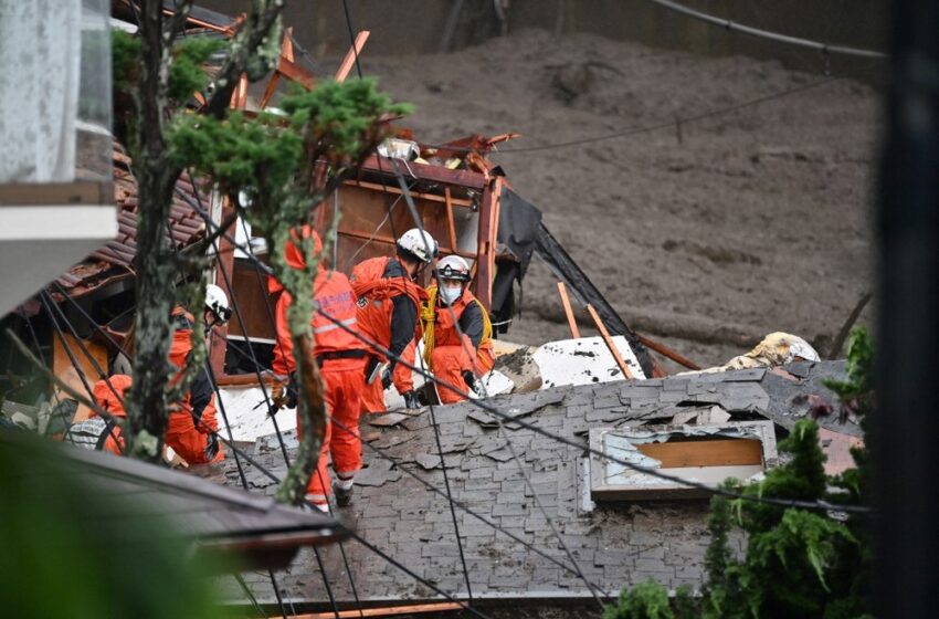  Trabalho de resgate é retomado no Japão após deslizamentos de terra